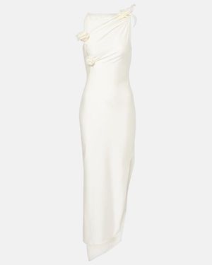Coperni Embroidered Asymmetric Maxi Dress - White