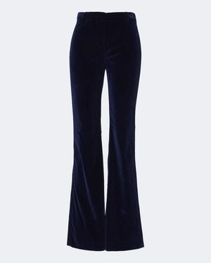 Etro Cotton Velvet Flared Pants - Blue