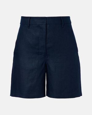 Max Mara Party Linen Shorts - Blue