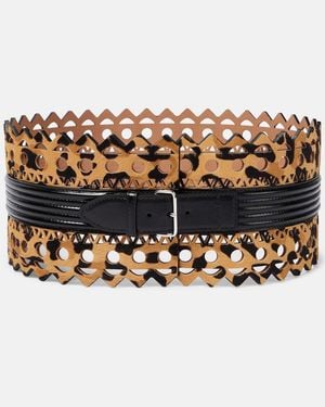 Alaïa Small Leather Corset Belt - Metallic