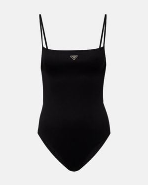 Prada Logo Swimsuit - Black