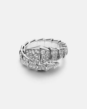 BVLGARI Serpenti Viper 18Kt Ring With Diamonds - White