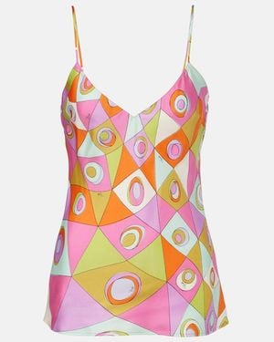 PUCCI Occhi Silk Satin Top - Multicolour