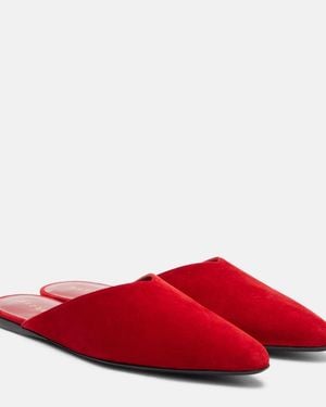 Herbert Levine Homebody Suede Mules - Red