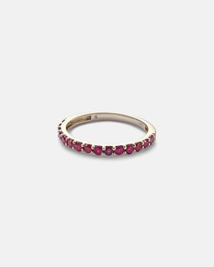 STONE AND STRAND Forever Birthstone 14Kt Ring With Ruby - White