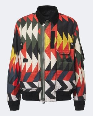 Sacai X A.P.C. Bedruckter Blouson Aus Baumwolle - Rot