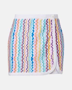 Missoni Zigzag Printed Terry Jersey Miniskirt - White