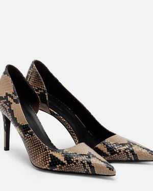 KHAITE Jett Snake-Effect Leather D'Orsay Court Shoes - Black