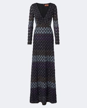 Missoni Vestido De Fiesta De Punto De Lame - Azul