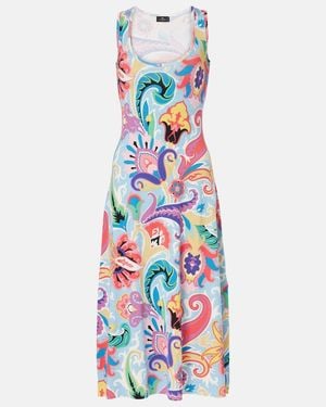 Etro Paisley Silk-Blend Midi Dress - White