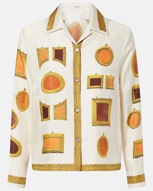 Versace Printed Silk Twill Shirt - Metallic