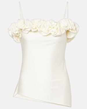 Coperni Ruffled Off-Shoulder Top - White
