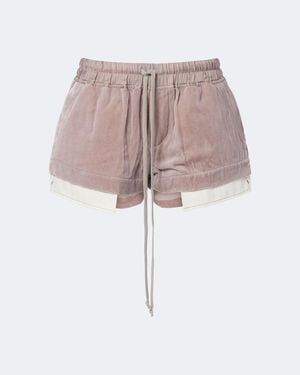 Rick Owens Shorts Fog De Terciopelo - Rosa