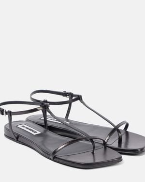 Jil Sander Leather Thong Sandals - Metallic