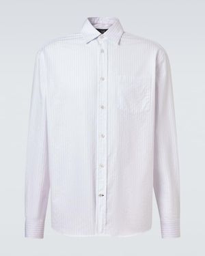 dunhill Striped Cotton Oxford Shirt - White