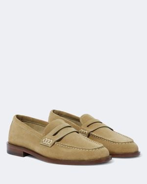 Manolo Blahnik Perry Suede Loafers - White