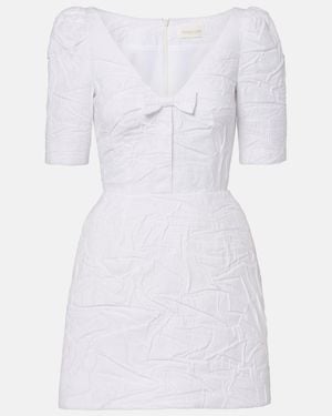 ShuShu/Tong Bow-Detail Cotton-Blend Minidress - White