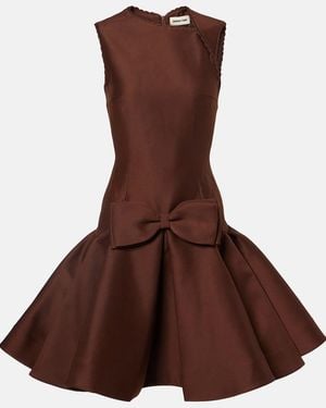 ShuShu/Tong Bow-Detail Midi Dress - Brown