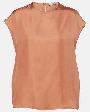 Asceno Dasha Silk Twill Top - Natural