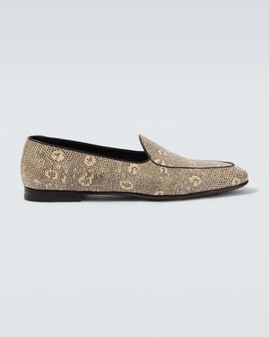 Manolo Blahnik Modena Snake-Effect Leather Loafers - White