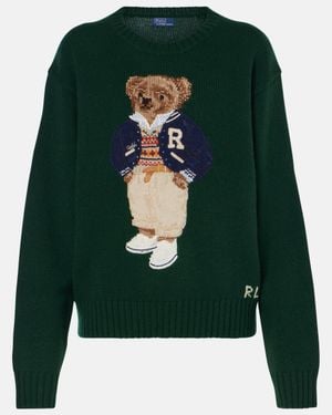 Polo Ralph Lauren Polo Bear Wool And Cashmere Jumper - Green