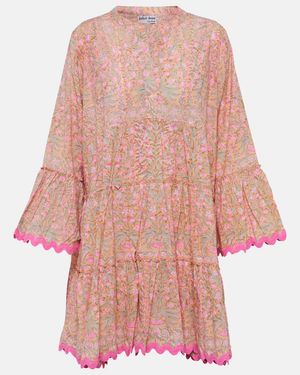 Juliet Dunn Floral Cotton Minidress - Pink