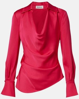 Jonathan Simkhai Symone Satin Top - Red