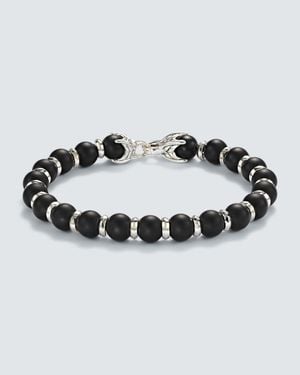 David Yurman Spiritual Beads Sterling Bracelet With Onyx - Metallic