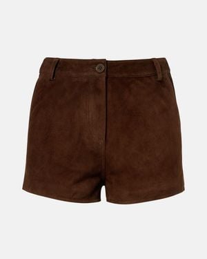 Nour Hammour Leontine Suede Shorts - Brown