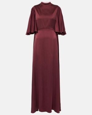 ROKSANDA Kalydria Caped Silk Gown - Purple