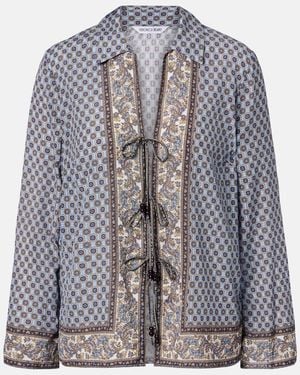 Veronica Beard Eva Printed Blouse - Blue