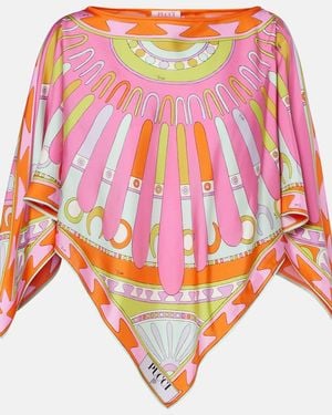 PUCCI Soleil Silk Twill Top - Pink