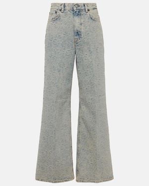 Acne Studios Monogram High-Rise Wide-Leg Jeans - Grey