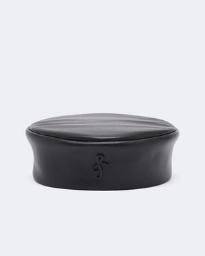 Ruslan Baginskiy Logo Leather Hat - Black