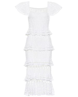 Anna Kosturova Cotillion Crochet Maxi Dress - White