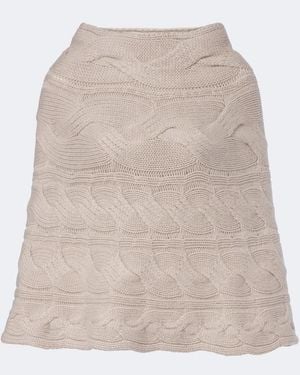 Lisa Yang Cable-Knit Cashmere Poncho - Natural
