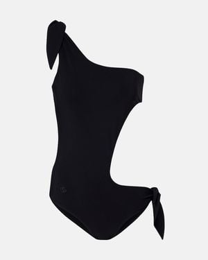 Gucci Banador Asimetrico Con Lazo Y Abertura - Negro