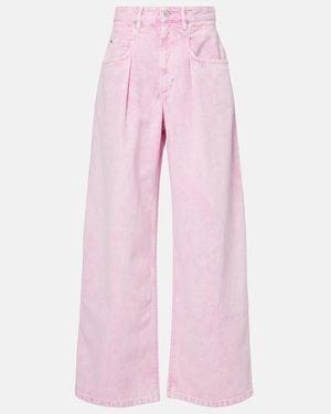 Isabel Marant Jeans Anchos Rachelle De Tiro Alto - Rosa