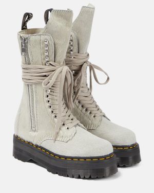 Rick Owens X Dr. Martens Calf Hair Boots - Grey