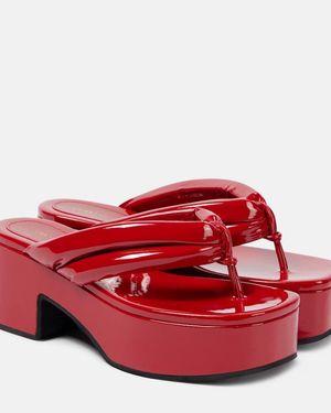 Dries Van Noten 60 Patent Leather Thong Sandals - Red