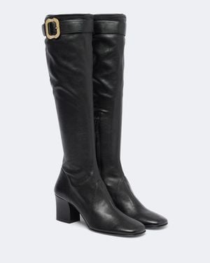 Miu Miu Leather Knee-High Boots - Black