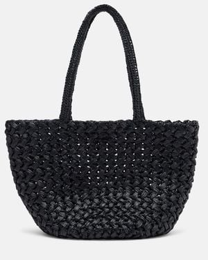 The Row Estelle 2 Medium Raffia Tote Bag - Black