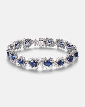 Suzanne Kalan Armband Aus 18Kt Weissgold Mit Diamanten Und Saphiren - Blau