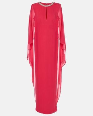 Roland Mouret Embellished Silk Chiffon Gown - Red