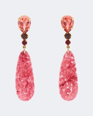 Jennifer Behr Boucles D'Oreilles Corinna A Ornements - Rouge