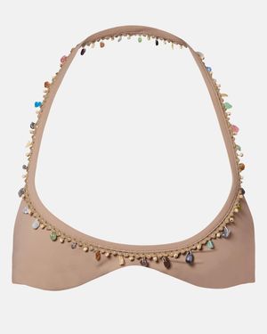 Christopher Esber Verziertes Bikini-Oberteil Beach Quartz Minuscule - Natur