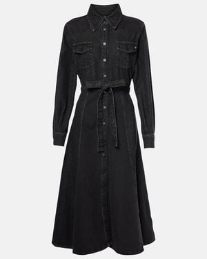 AG Jeans Marseille Denim Shirt Dress - Black