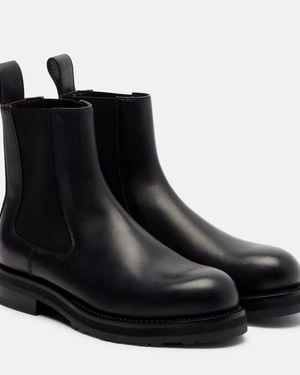 The Row Leather Chelsea Boots - Black