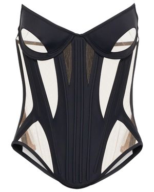 Mugler Bustier mit Tuell - Blau