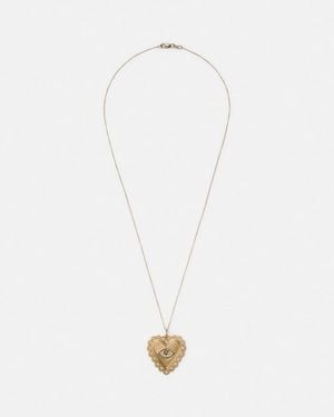 Ileana Makri Collar Protection Heart De Oro De 18 Ct Con Diamantes, Zafiros Y Tsavorita - Metálico